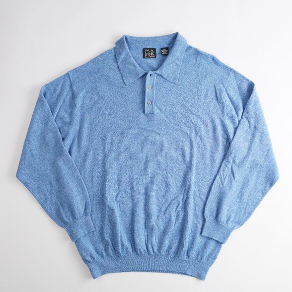 Jos. A. Bank Merino Wool Polo Collar Sweater Signature Pullover Blue Mens Sz XXL - Picture 1 of 9